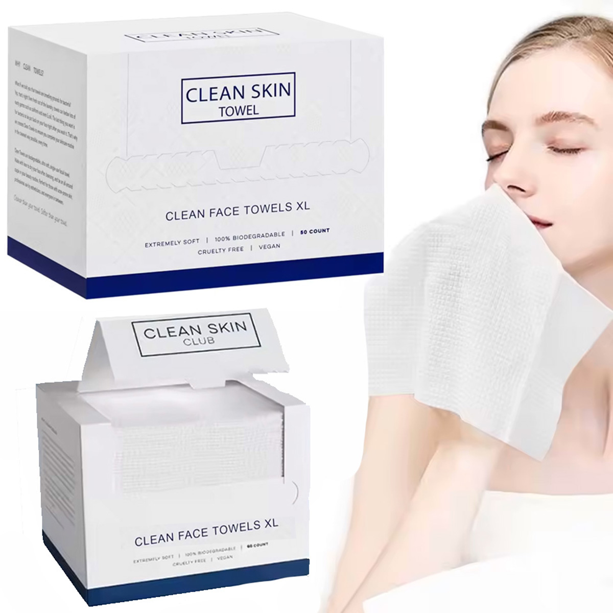 Xl Skincare - 50 szt./pudełko Jednorazowe ręczniki do twarzy